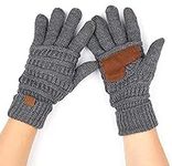 Knitted Lined Gloves - Charcoal