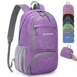 ZOMAKE Small Lightweight Backpack 20l - Small Foldable Rucksack Travel Hiking and Running,Day Bag for Women Men Teenager(Purple)