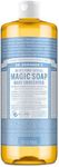 Dr. Bronner's Pure-Castile Magic Soap Liquid (Baby Unscented, 32 Ounce) – Made with Regenerative Organic Certified Oils – For Sensitive Skin, Babies, Face, Hair, Laundry, Dishes, Hand Soap & Body Wash