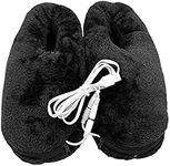 USB Heated Slippers Heated Feet Warmer Winter Office Heating Shoes Plug Electric Heating Shoes Feet Pad Warm Fluffy Plush Indoor Comfy Slippers Xmas Birthday Gifts for Men Women (1 Pair)