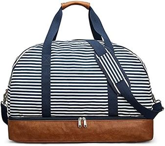 S-ZONE 60L Weekender Bag per le donne e gli uomini Grande viaggio Carry on Duffle Weekend Duffel durante la notte con vano scarpe, Grigio, XX-Large