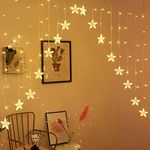 Desidiya® Star Curtain Lights,16 Stars 136 LED Curtain String Lights Fairy Lights for Christmas Wedding Decoration Home Patio Lawn