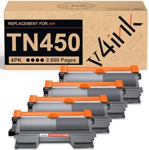 v4ink Compatible Toner Cartridge Replacement for Brother TN450 TN420 Black Toner Cartridge High Yield to use for HL-2240d HL-2270dw HL-2280dw MFC-7360n MFC-7860dw IntelliFax 2840 2940 Printer 4 Pack