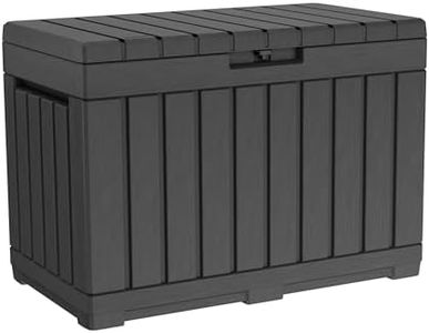 Koll Living Boîte de jardin de 190 l - Anthracite - Boîte de rangement compacte avec beaucoup d'espace pour les coussins de siège, les outils de jardin ou les jouets pour enfants - Garde le contenu au