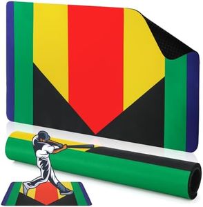 Tebery Baseball Home Plate Mat, Extended Baseball Training Bases for Pitching and Hitting Practice, Non Slip Portable Rubber Softball Hitting Mats for Indoor Outdoor Use