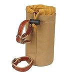 TOURBON Canvas and Leather Bicycle Water Bottle Cup Holder Wine Carrier