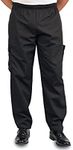 KNG Black Baggy Cargo Chef Pants fo