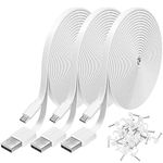 3 Pack 26FT Power Extension Cable Compatible with WyzeCam4,WyzeCam,WyzeCam Pan,WYZE Cam OG,KasaCam Indoor,NestCam Indoor, Blink,Cloud Cam, USB to Micro USB Durable Charging Cord for Security Camera