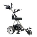 EPG Golf eR-Pace S Remote Control Electric Power Golf Trolley Cart Caddy Silver with Seat and Accessories LFP Lithium Battery 36 Hole