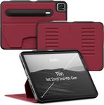 ZUGU iPad Pro 11 Case 2022/2021/2020/2018 4th & 3rd & 2nd & 1st Generation - Slim Protective Cover - Wireless Apple Pencil Charging - Convenient 8-angle Magnetic Stand & Auto Sleep/Wake [ Cherry Red ]