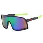 AUGEN By Visions India Sports Mirrored Wraparound Sunglasses for Cycling Cricket Riding Trekking Full Coverage UV 400 Protection Abstract Unisex Sunglass Large (C9, 155)