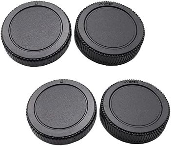 Rear Lens Cap & Body Cap Set Compatible with Olympus Micro 4/3 DSLR Camera + Micro 4/3 Mount Lens kit EM10II EM5II OM1 EM1 Camera (2 Pack)