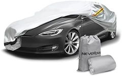 NEVERLAND for Tesla Model 3 Car Cover Waterproof All-Weather Protection 2017-2023 Tesla M3 Outdoor Full Car Cover Heavy Duty with Ventilated Mesh Charging Port Snow Winter