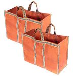 Shifaa Enterprise Large Mesh Eco Friendly Grocery Shopping Bags with Strong Reinforced Handles, Thick Base for Fruits and Vegetables Bag (48x22x35 cm, Brown) -Combo Pack of 2 Pieces