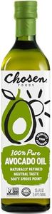 Chosen Foods 100% Pure Avocado Oil 25.3 oz, Non-GMO, for High-Heat Cooking, Frying, Baking, Homemade Sauces, Dressings and Marinades, 750.0 ml (Pack of 1)