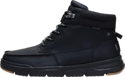 HEYDUDE Men's Bradley II Classic Pull On Boot, Black/Black, Size 13