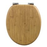 WOLTU Wooden Toilet Seat, Soft Close WC Seat with Strong Hinge Ideal for Standard Toilet Bamboo Look