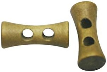 Amanaote Bar Wooden Button 25mm in Length with 2 Holes for Craft Sewing DIY Pack of 40