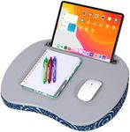 BIRDROCK HOME Lap Desk with Pillow Cushion | Tablet Slot | Fits Laptops Up to 15" | Tablets Up to 9.6" | Blue Tiedye Sunburst Pattern | Laptop and Writing Lap Desk | Work from Home