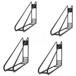 Cycle Stands India Vertical Bicycle Hanger Storage System | Wall Mount Stand | Space Saving Bicycle Parking Stand for Home, Garage, Tight Spaces | Heavy-Duty Steel | Pack of 4, Black
