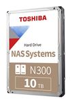 Toshiba N300 10TB NAS 3.5-Inch Internal Hard Drive - CMR SATA 6 Gb/s 7200 RPM 512 MB Cache - HDWG71AXZSTA