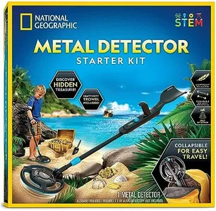 National Geographic Starter Metal Detector Kit for Kids - Kids Metal Detector with 7.4" Waterproof Metal Detector Coil & Trowel, Lightweight Gold Detector, Beach Metal Detector, Gift for Boys & Girls