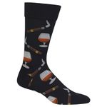 Hot Sox mens Conversational Slack Crew Socks, Cognac/Cigars (Black), Shoe Size 6-12 Sock Size 10-13 US