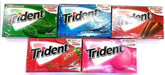 Trident Pack of 5 (Spearmint Watermelon Strawberry Original Bubblegum)