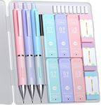 Four Candies Cute Mechanical Pencil Set 0.5 mm & 0.7mm & 0.9mm, with HB #2 Lead Refills, Pastel Erasers & Eraser Refills, 13-Count Pack, Aesthetic School Supplies for Writing, Drawing and Sketching