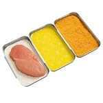 Navaris Stainless Steel Breading Trays, Set of 3 - Interlocking & Stackable Tray Design - 27x15cm Baking and Cooking Sheets - Oven and Dishwasher Ready for Versatile Kitchen Use