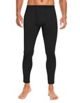 SIMIYA Thermal Underwear for Men Long Johns Bottoms Fleece Lined Base Layer Stretch Thermals Leggings Black