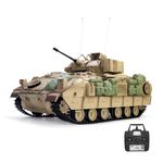 GOUX RC Tank for Adult That Shoot, 1/16 M2A2 American 2.4G RC Infrared Combat Tank Military Vehicle Model With Sound and Light Effects (Basic Version)