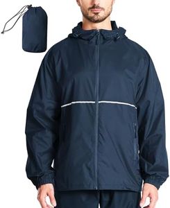 SWISSWELL Men's Rain Jacket Windbreaker Packable,Lightweight Golf Rain Coat Inner Pocket for Camping Hiking Cycling