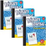 Better Office Products Primary Journal, Hardcover, Primary Composition Book Notebook - Grades K-2, 100 Sheet, One Subject, 9.75" x 7.5", Blue Cover-3 Pack