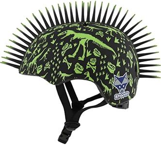 Raskullz Fit System-Casco para niños pequeños-T-Rex Bonez Mohawk-Unisize 48-52 cm, Juventud Unisex, 48-52cm