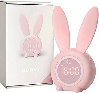 Réveil pour Enfants, Reveil Lapin Réveil Lumineux pour bébé Réveil Enfants avec Motif de Lapin Mignon pour reveil Enfant Fille de la lumière Réveil Fonction Snooze Aimant Installation Timed Pink