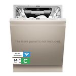 COMFEE' Fully Integrated Dishwasher with 14 Place Settings, Wi-Fi Connected, 47dB Low Noise, Built-in Dishwasher with Rapid Wash, Half-load, Auto Door Open Drying-CDWPF1415P-UK