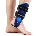 VELPEAU Ankle Support Brace for Men & Women, Adjustable Rigid Stabilizer for Injury Protection, Stirrup Splint for Sprains, Tendonitis, Volleyball, Basketball, Reversible Left & Right Foots, One Size Fits Most(Gel Pads)