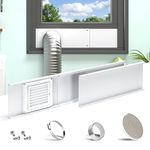 Daisypower Dry Vent Window Kit,4" Adjustable Window Vent Kit with Outdoor Dryer Vent Cover