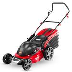 Sharpex 1800W Electric Lawn Mower 18 Inch Blade | Grass Cutting Machine with 70L Grass Catcher Box | Adjustable Height Lawn Mower Electric for Garden, Yard, and Farm (Single Phase 2.5HP Motor, Red)