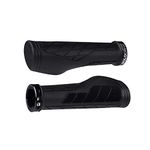 SOLODRIVE Ergonomic Design Bike Grips, Comfortable Bicycle Handlebar Grips, Single Lock-on Mountain Bike Grips, Non-Slip Handle Grips, Fit MTB, E-Bike, Hybrid, Scooter (Black)