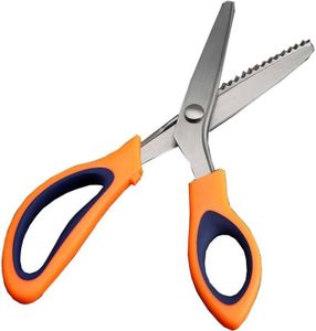 Pinking Shears for Fabric Cutting, 9 Inch Zig Zag Scissors, Professional Sewing Pinkg Shears Zigzag Scissors Crinkle Scissors, Scrapbook Scissors Decorative Edge (Orange)