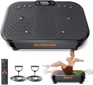 Vibrationsplatte, Burever Vibration Plate 150W, Leise Fußmassage, Muskelaufbau und -formung, 99 Intensitätsstufen, 5 Trainingsprogramme, Fernbedienung, Widerstandsbänder