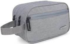 Wooum Polyester Toiletry Bag for Men & Women, Travel Pouch for Toiletries Shaving Kit & Cosmetics, Water Resistance Pouch for Travel Accessories, Organizer Travel Pouch for Make Up (LightGrey)