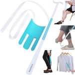 MobiliAid Sock Aid Kit includes Sock Aids for Putting Socks On and Off and Long Shoe Horn Dressing Stick Dressing Aids-shoe horn extends to 90cm or 35.5in, Elderly Disabled Sock Assist Device Helper