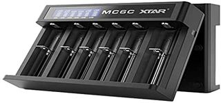 XTAR MC6C LCD Smart Charger18650 Charger 6-Slot USB Charger for 18650 18700 20700 21700 22650 25500 26650 Flat 32650