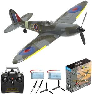 28°C Remote Control Airplanes, 4-CH RC Plane Ready to Fly Spitfire Radio Controlled Aircraft for Beginners with Xpilot Stabilization System, One Key Aerobatic Airplane(76112 RTF)