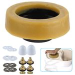 Hibbent Extra Thick Toilet Wax Ring, Toilet Bowl Wax Seal Kit with Closet Bolts, PE Flange and Extra Retainers, Thick Wax Ring Gasket for 3-inch/4-inch Waste line-Gas, Odor and Watertight Seal