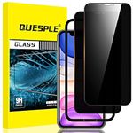 QUESPLE Privacy Screen Protector for iPhone 11/ XR 6.1-Inch, Black Edge Anti Spy Tempered Glass Film with Easy Installation Tool, Case-Friendly, 2-Pack