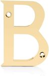 XFORT Polished Brass Front Door Letter B, House Number Suitable for All Door Types Including Wooden, uPVC, and Composite.